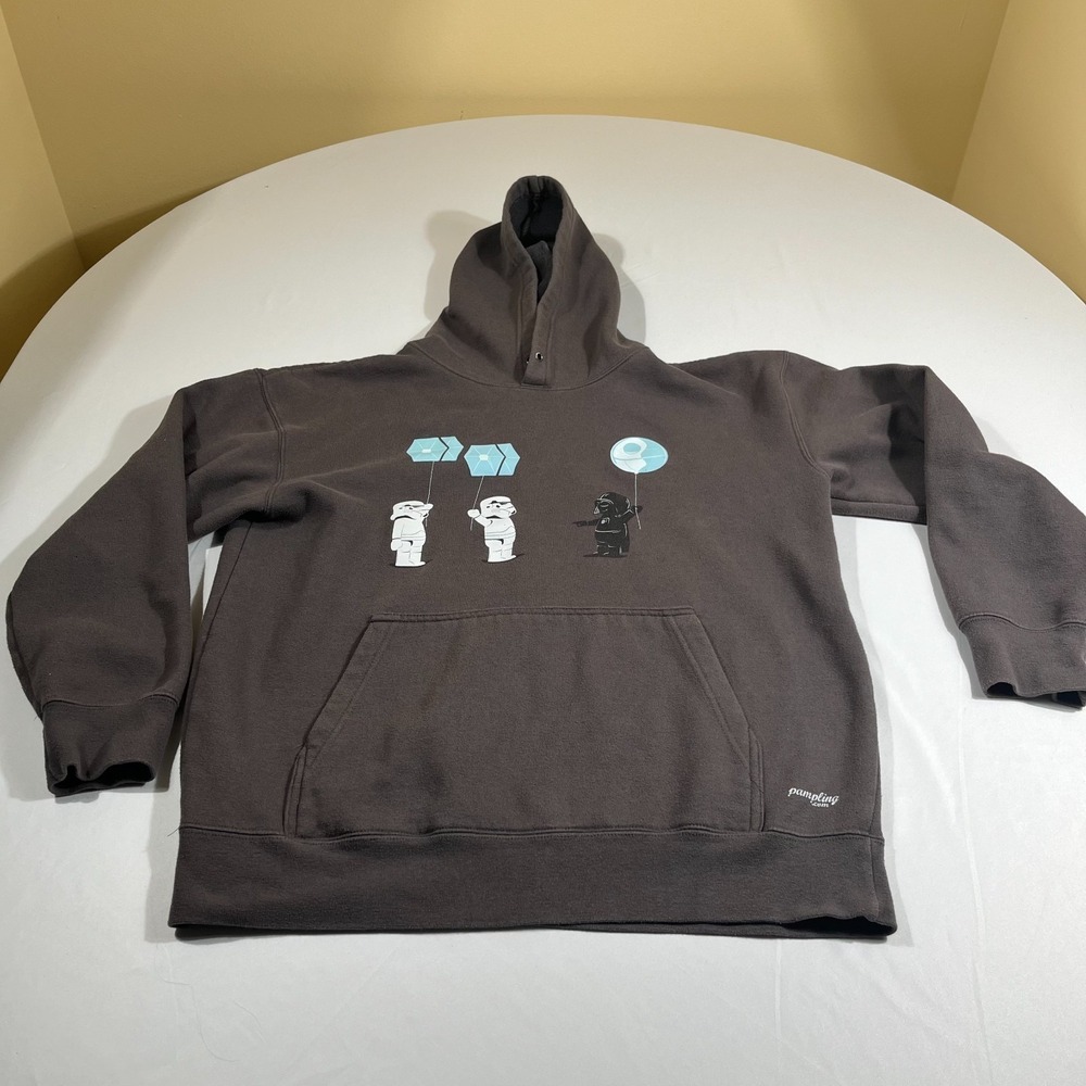 Pampling Star Wars Parody Hoodie Mens M Gray Darth Vader Stormtrooper Pullover